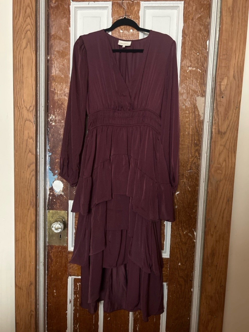 Tiered ruffle high-low dress